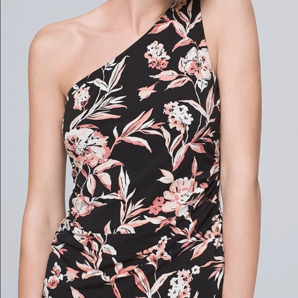 WHBM, one shoulder floral blouse. - Picture 1 of 4